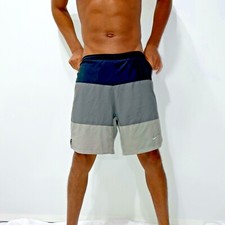 Nike Vintage Soccer Volley Shorts Nylon Smooth Gray Silver Black Small