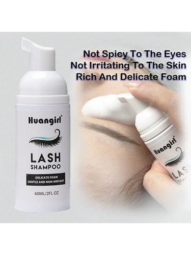 Eyelash Shampoo for Eyelash Extension Eye lash Foam Cleanser with soft brush 60m - Picture 4 of 6
