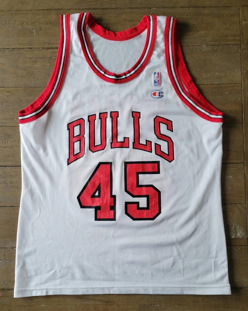 Vintage 90s Champion Chicago Bulls Michael Jordan #45 Home Jersey Size 44  Large