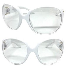Women Oversized Vintage Retro Style Clear Lens EYE GLASSES Large Big White Frame