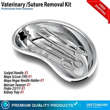Veterinary Suture Removal Special Tray Kit Scissors Dressing Forceps Scalpel