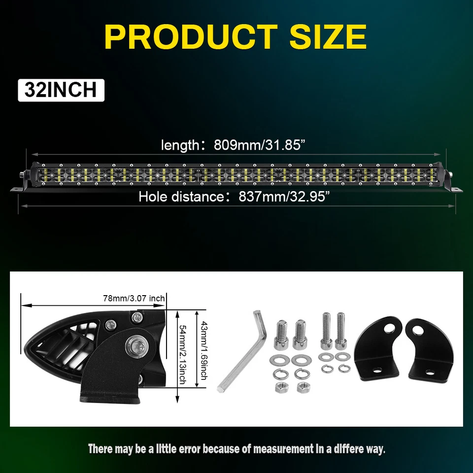 Combo de cable de barra de luz LED de 32" para techo superior para Polaris RZR XP 4 1000 XP 900 800 S Foto 2 de 4