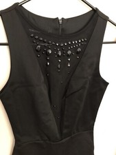 Foreign Exchange Strapless Sheer Deep V Dress Size Small Black With Gems