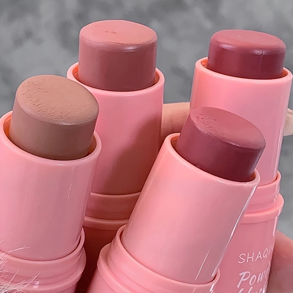 Juego de 3 piezas colorete en polvo, colorete en polvo mate, efecto maquillaje duradero Foto 2 de 4