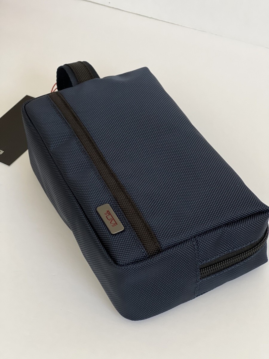 Tumi Navy Blue Medium Kit Travel Accessory Zipper Pouch Bag