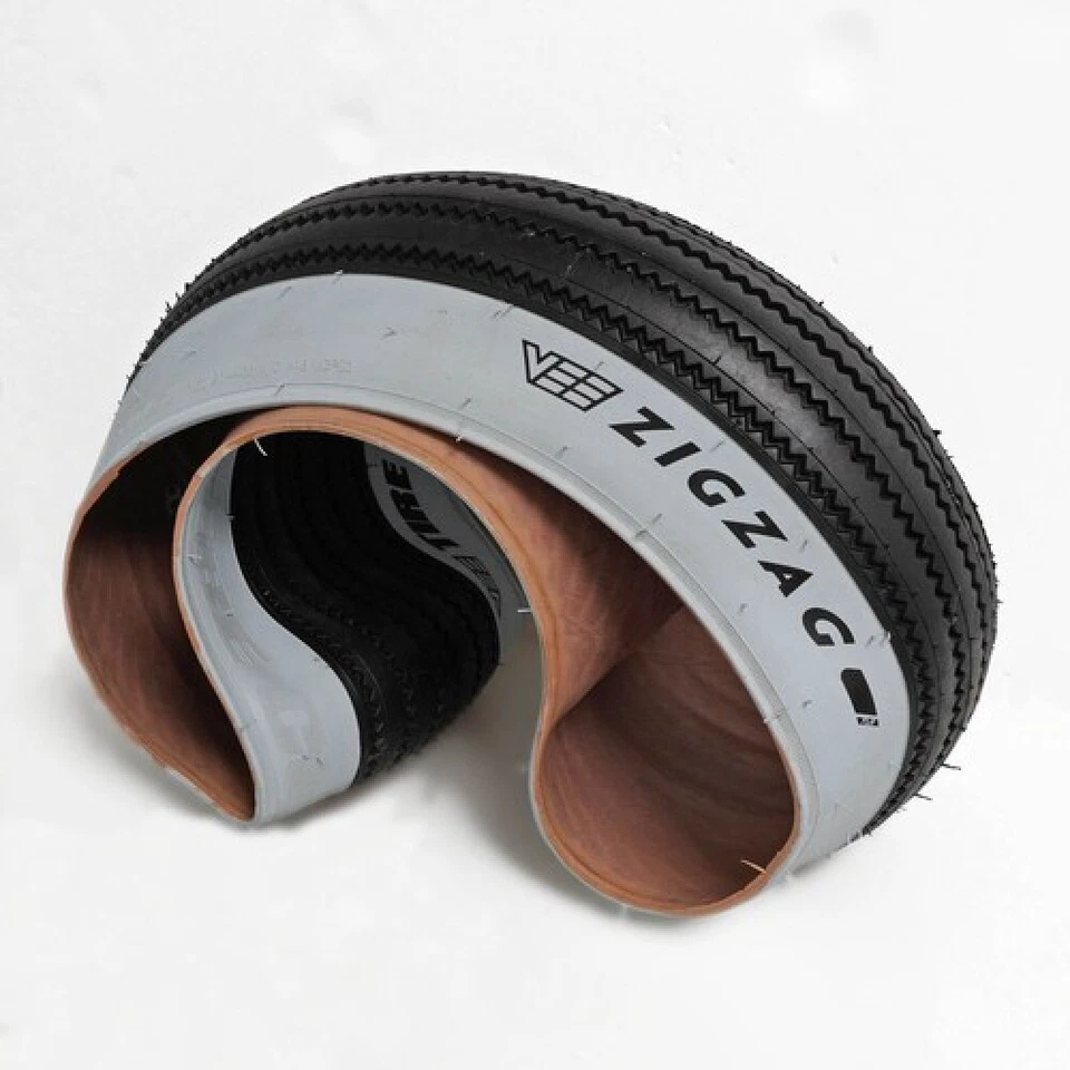 Neumático Vee 20 x 4,0 Zig Zag TLR Fat Tire Fat Bike E-Bike Blanco Pared Neumáticos Plegables Foto 2 de 4