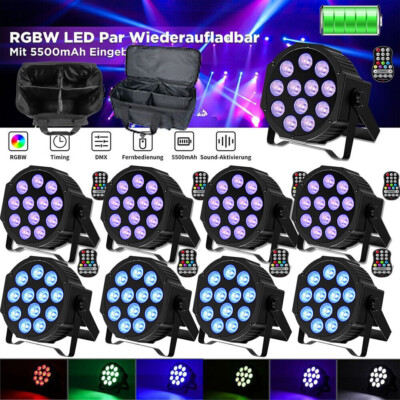 120W 12 LED 5500mAh Akku Par Scheinwerfer RGBW  Strobe DMX DJ Bühnenlicht Party