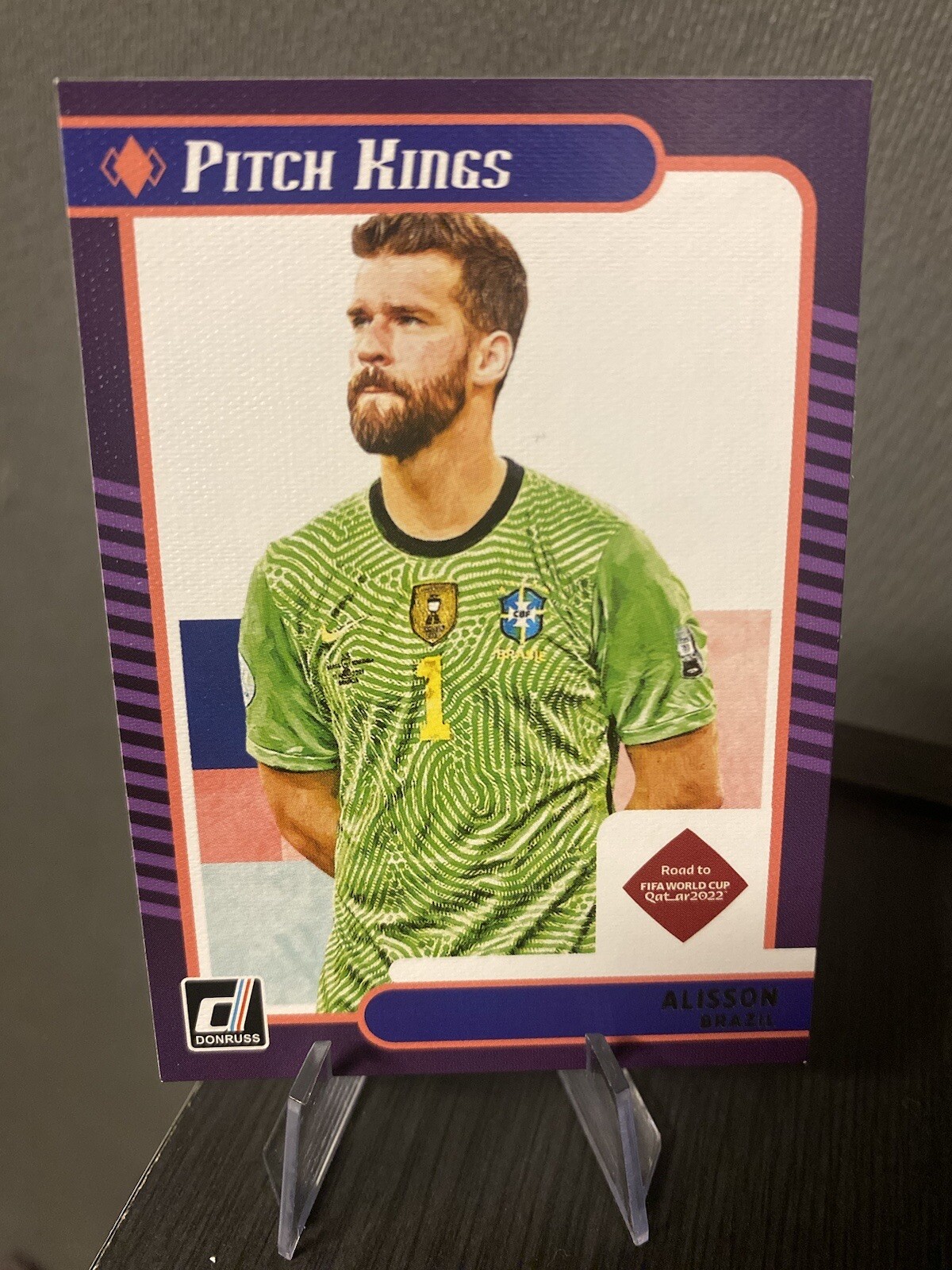 2021-22 Panini Donruss Soccer Alisson Pitch Kings No. 18 Brazil - Liverpool!