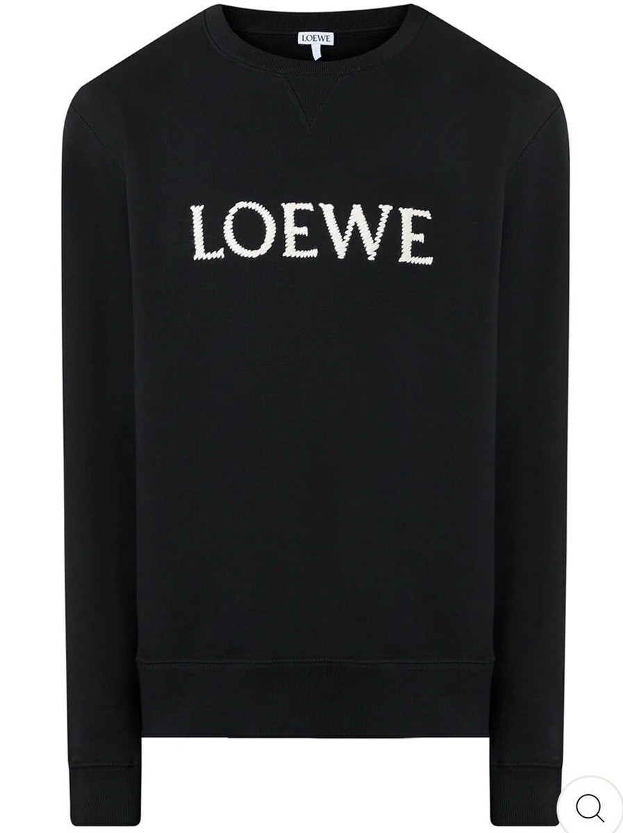ロエベ　LOEWE Embroidered Sweatshirt Loewe Men's Embroidered Logo Sweatshirt in Black Loewe