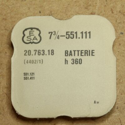 ESA / ETA 551.111 Part 4402/1, Batterie H 360 ETA 551.121 / ETA 551.411