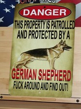 Warning This Property Protected by German Shepherd FAFO Aluminum Sign 8x12 in