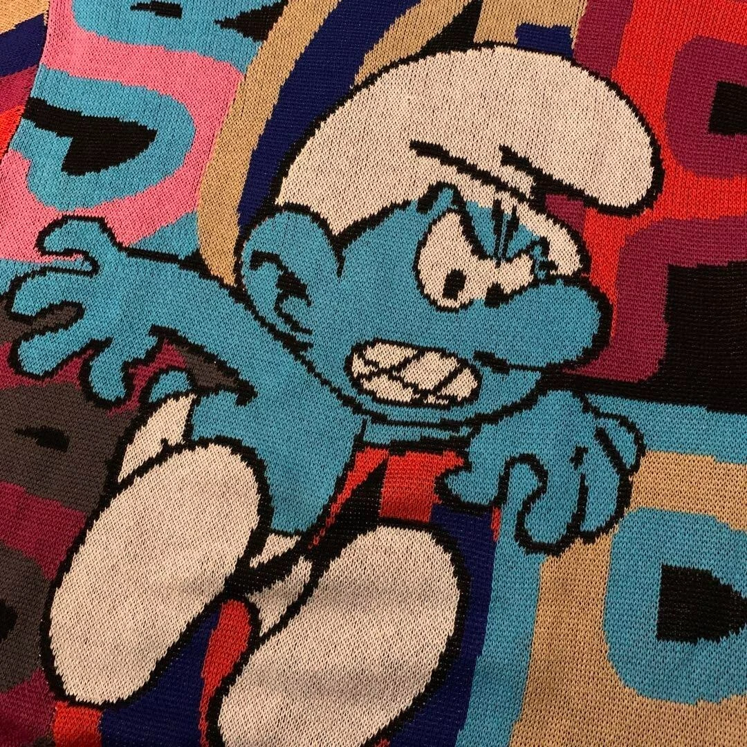 Supreme Smurf Knit Sweater Size L Black Multicolor Street