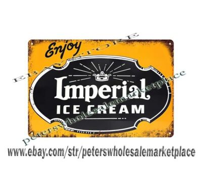 Imperial Ice Cream metal tin sign wall art home kitchen lodge cafe