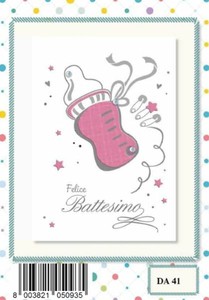 Biglietto Auguri Specchio Battesimo Bambina Biberon Rosa Ebay
