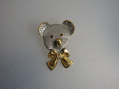 Neugablonz Brosche lustiger Teddy-Bär Steine Swarovski Elements (61393)