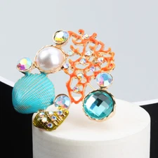 Fashionable Creative Simple Individual Ocean-style Shell Coral Brooch
