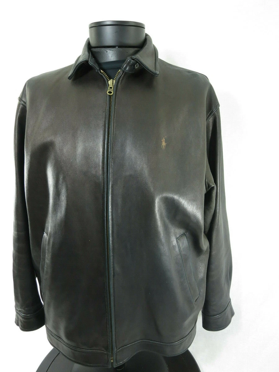 Vintage Polo Ralph Lauren Mens Large Butter Soft Lambskin Leather Jacket