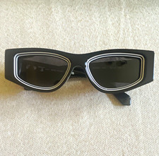 Off-White ANDY Cat Eye Sunglasses Black Plastic Frame Gray Tinted UV400 145