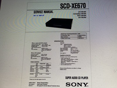 Sony Scd-xe670 Service  Manual Digital