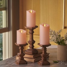 Matchless Candle Co. by Luminara Flameless LED Candle - Set of 3, Pastel Pink