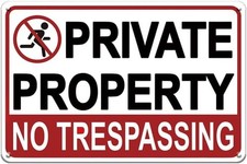 No Trespassing Private Property Tin Metal Signs Home D cor Wall Art 8x12