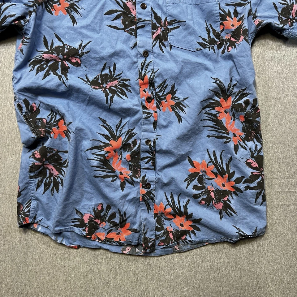 Volcom Mens Shirt Blue Tropical Button Down Surf Skate Beach Large - Image 4 of 4