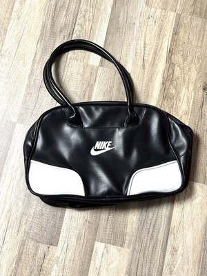 Vintage NIKE HERITAGE SI GYM CLUB Tasche/Bag Schwarz/Weiß Akzeptabel