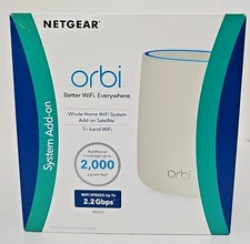 NETGEAR Orbi RBS20 Satellite Mesh WiFi Extender Tri-band AC2200 New- Open Box