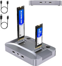 M.2 Nvme SATA SSD Cloner Duplicator,10Gbps Dual-Bay Docking Station 16TB