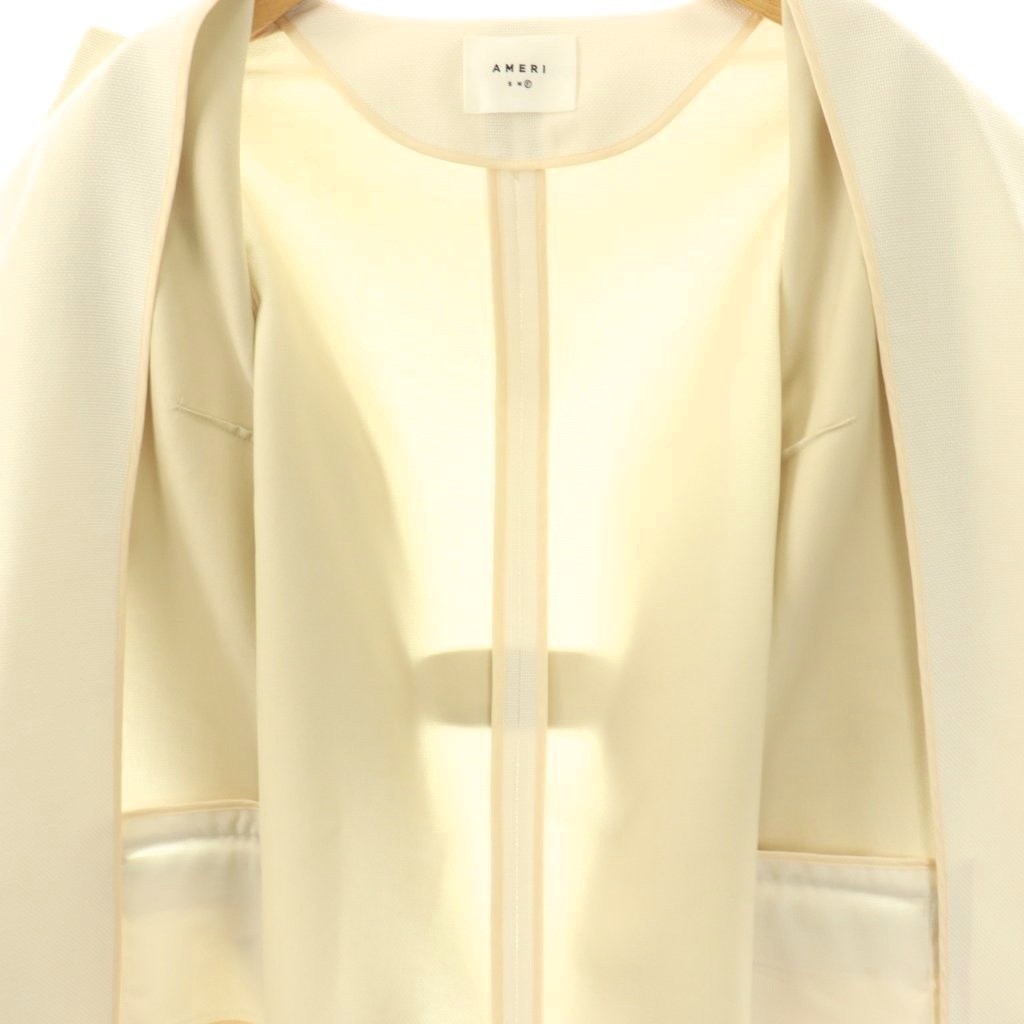 Ameri Vintage Off-White Polyester Collarless Jack… - image 4
