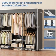 L Size Heavy Duty Garment Rack Clothes Rack Closet Clothing Shelves Freestanding