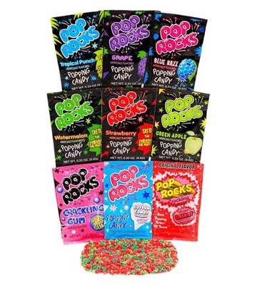 Pop Rocks Candy Assorted Flavors Crackling Pack