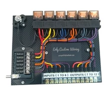 Race Car Fuse/Relay Panel Board 6 Circuits Color Coded wiring USA Made