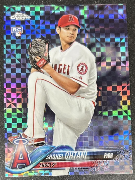 2018 TOPPS CHROME X-FRACTOR REFRACTOR SHOHEI OHTANI ROOKIE BASEBALL CARD #150
