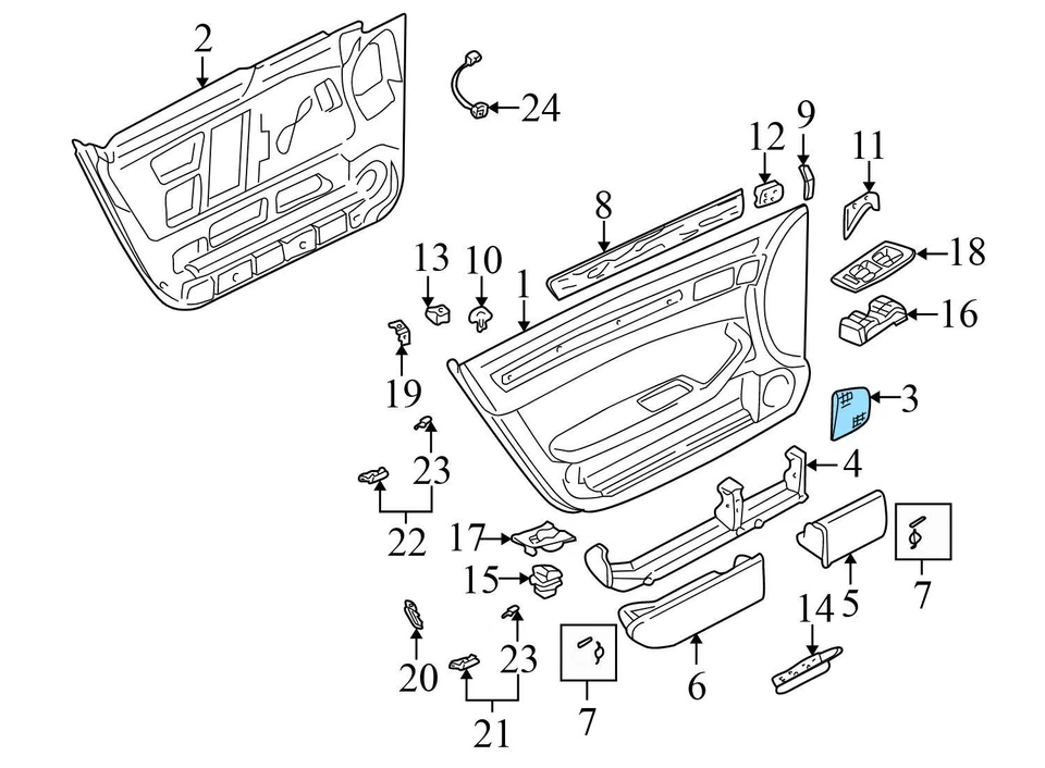 AUDI RS6 2003-2004 - Rejilla/cubierta de altavoz puerta delantera izquierda 4B0035419 Foto 3 de 4
