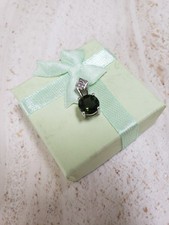 Gemporia "Russian Emerald" Chrome Diopside, Sterling Silver, Solitaire Pendant.