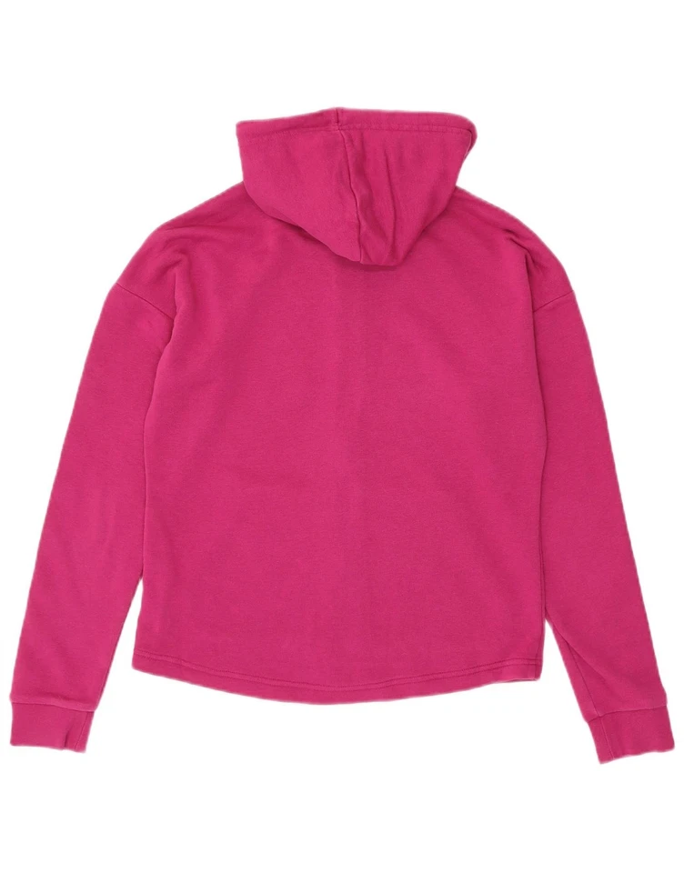 PUMA Womens Graphic Zip Hoodie Sweater UK 14 Medium Pink Cotton DK15 - Image 2 of 3