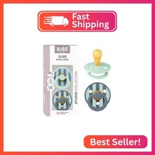 BIBS Pacifiers - Studio 2 Pack Round Nipple Baby Pacifier BPA Free Natural R