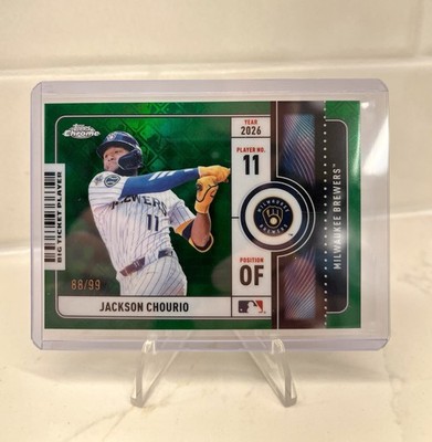 2026 TOPPS CHROME JACKSON CHOURIO GREEN LOGOFRACTOR REFRACTOR /99 ADMIT ONE