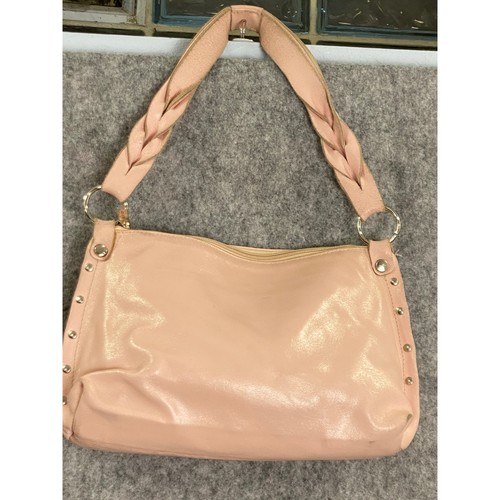 Pulicati Italia Pink Leather Y2K Shoulder Bag Braided Strap Stud Detail As Is - Picture 7 of 19