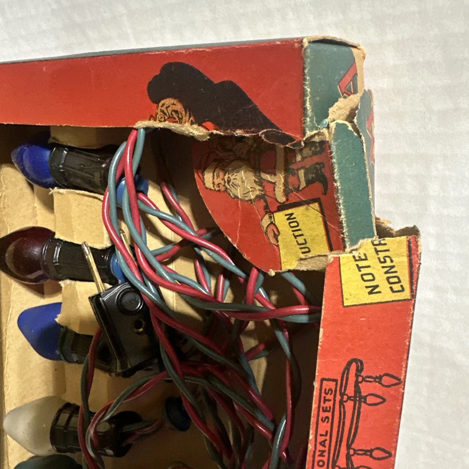 LUCES DE NAVIDAD VINTAGE de NOMA Set #110 en caja original COMO ESTÁ 1936 Foto 3 de 4