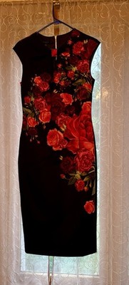 Ted Baker Floral Print Sleeveless Sheath Dress US 8, Ted Size 3