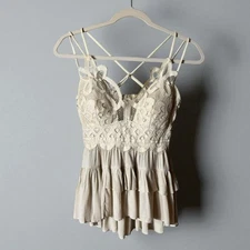 Y2K Babydoll Top Size Large Coquette Festival Kawaii Fairycore Ruffle Whimsical