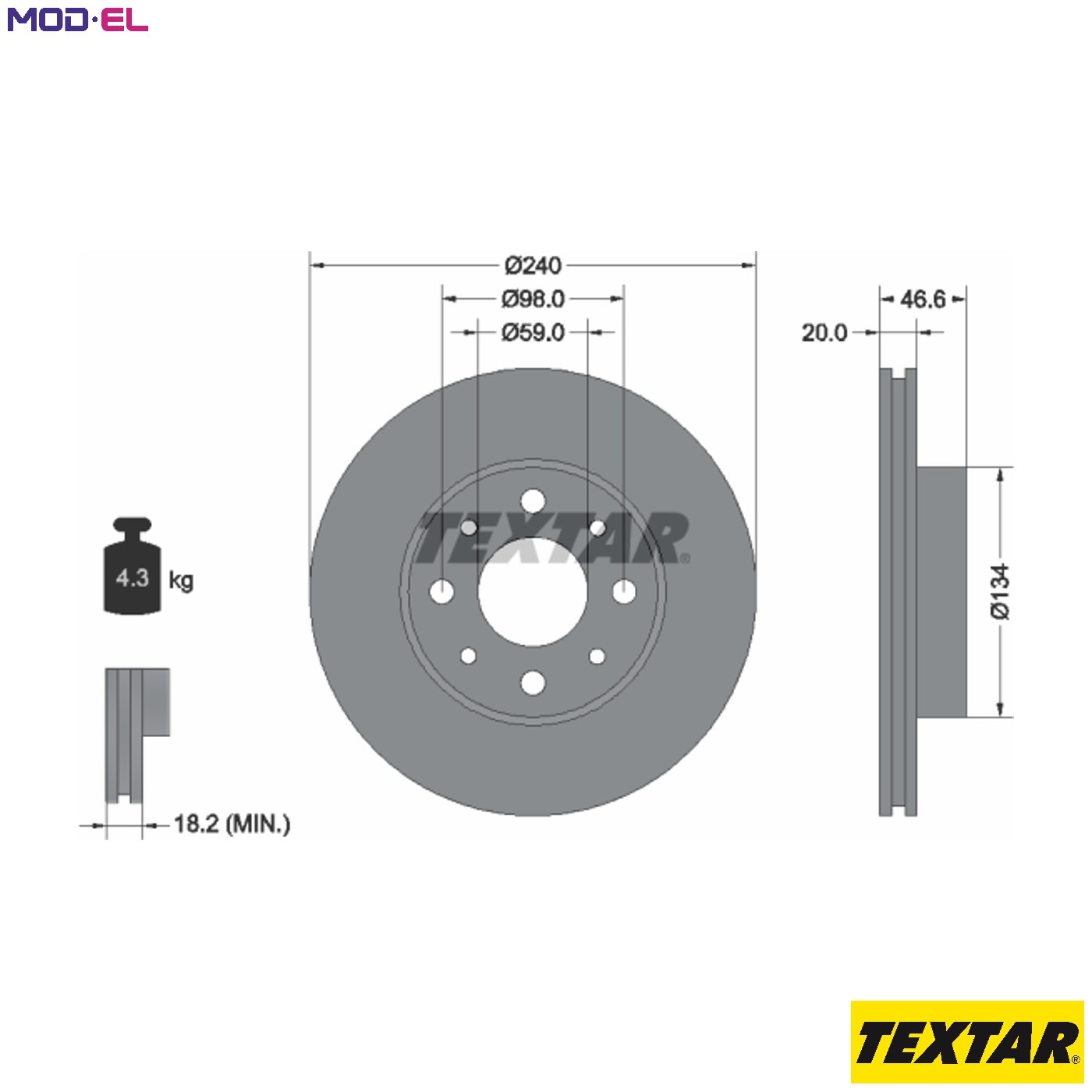 2x BRAKE DISC 92090300 FOR FIAT SIENA ALBEA/PALIO PETRA WEEKEND/Weekend 1.0L