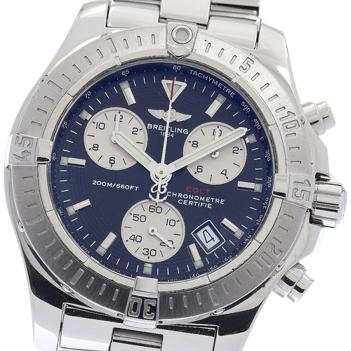 BREITLING Colt A73380 Chronograph Black / Silver Dial Quartz M...