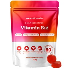 Bears with Benefits - Gummibärchen Vitamin B12 - 1 stück (60er Pack), Red