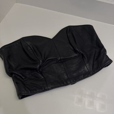 Vintage 100% Leather Bustier Top Michael Hoba...