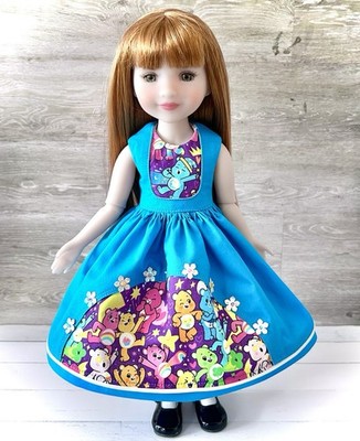 Handmade Cute Dress, Fits Ruby Red 15  Doll, Made With Care Bear Fabric