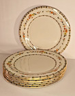 Royal Doulton Mosaic Garden Dinner Plates 10 1/2” Set Of 8 Orange Green Floral