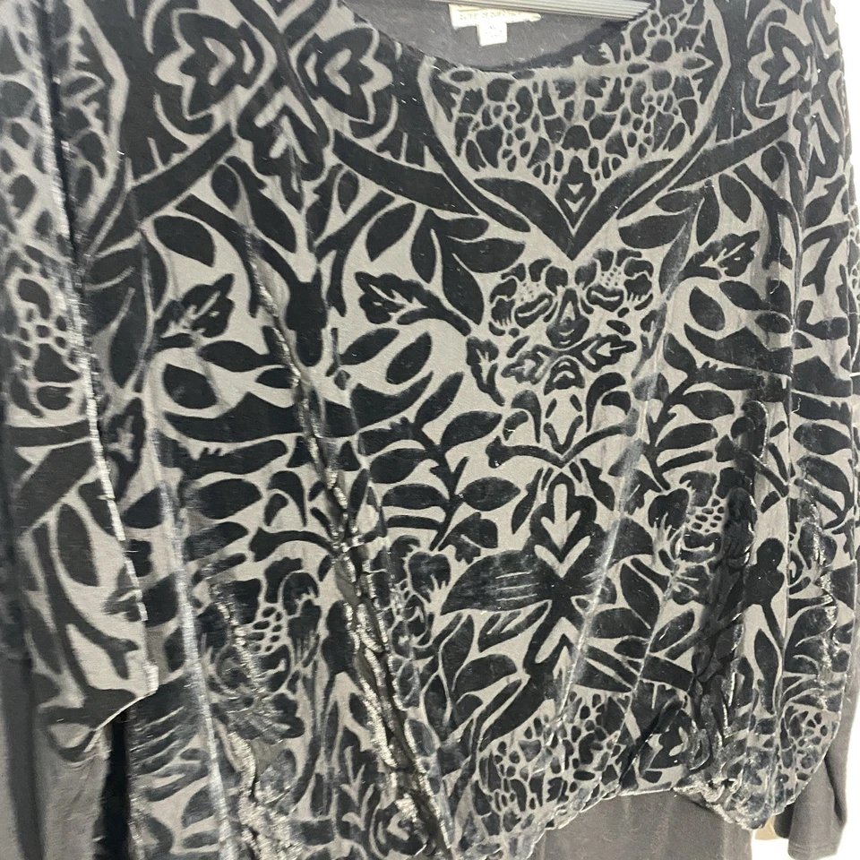 Suéter Top Mangas Flocadas Terciopelo Negro Burnout Capricho Talla XL Hada Gótica Foto 4 de 4